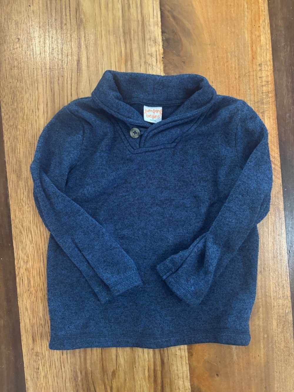 Jumping Beans Collared Long Sleeve Boys Sweater Dark Blue Size 4T Soft Cozy